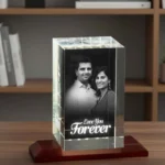 3D Laser Engraved Crystal For Couple
