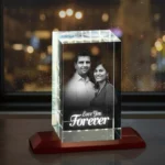 3D Laser Engraved Crystal For Couple