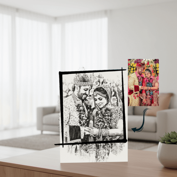 Customized Marriage Ceremony Pencil Art