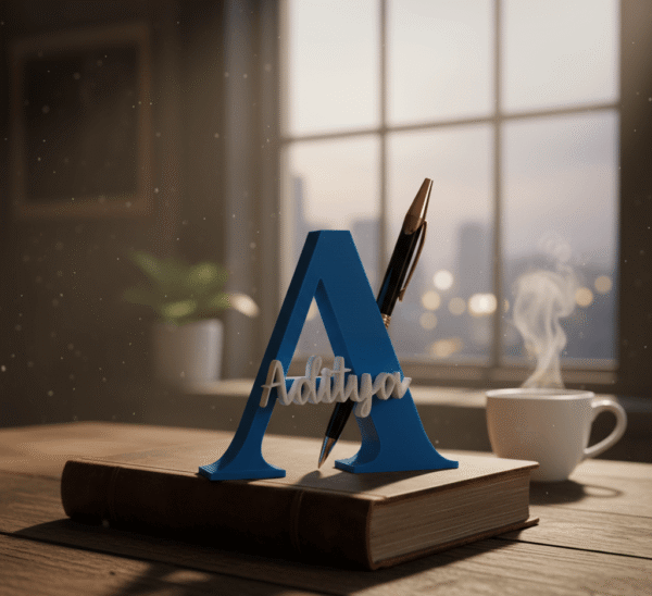 Personalized 3D Name Pen Stand - Blue