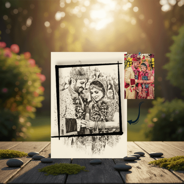 Customized Marriage Ceremony Pencil Art