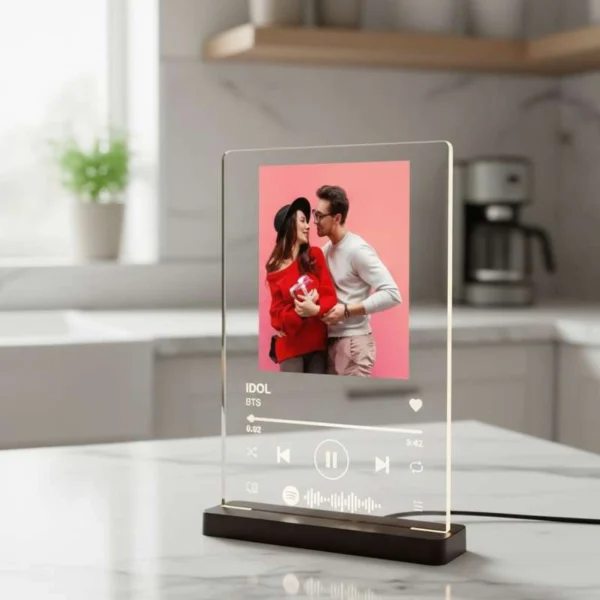 LED Acrylic Sportify Photo Frame With Light Stand