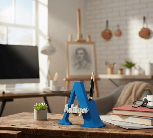 Personalized 3D Name Pen Stand - Blue