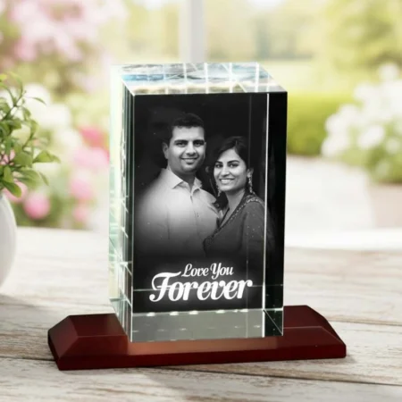 3D Laser Engraved Crystal For Couple