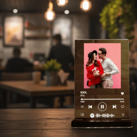 LED Acrylic Sportify Photo Frame With Light Stand