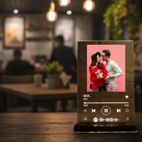 LED Acrylic Sportify Photo Frame With Light Stand